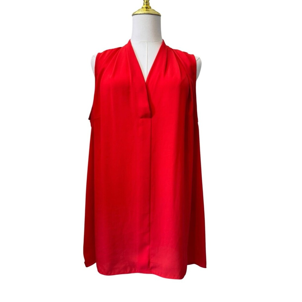 Vince Camuto Sleeveless V-Neck Red Shift Tunic 1X